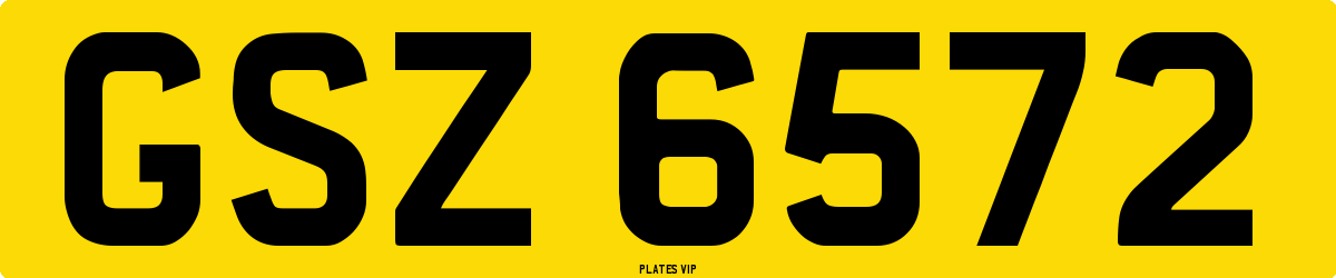 GSZ 6572 Number Plate