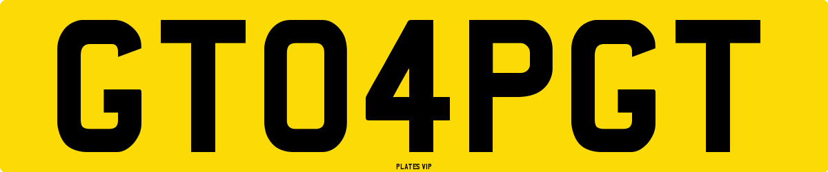 GT04PGT Number Plate
