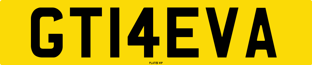 GT14EVA Number Plate