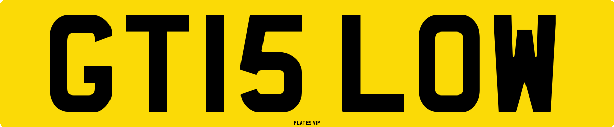GT15 LOW Number Plate