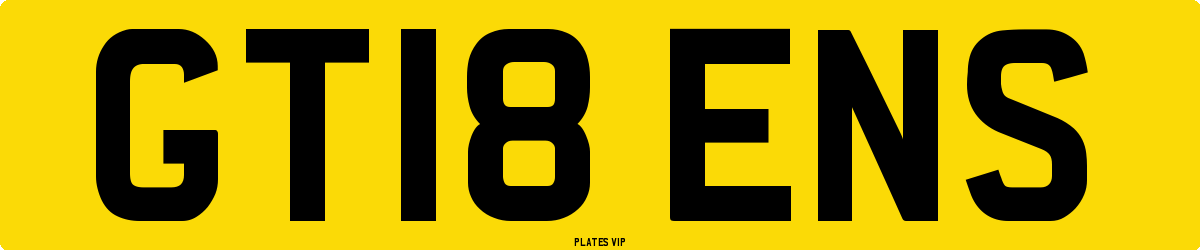 GT18 ENS Number Plate
