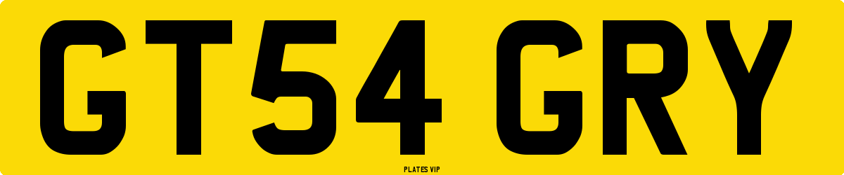 GT54 GRY Number Plate