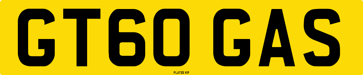 GT60 GAS Number Plate