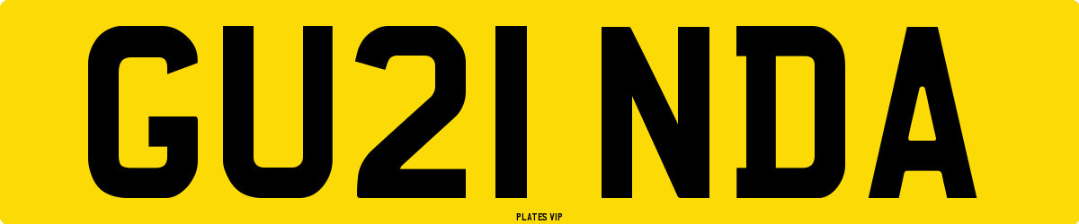GU21 NDA Number Plate