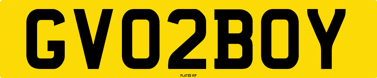 GV 02 BOY Number Plate