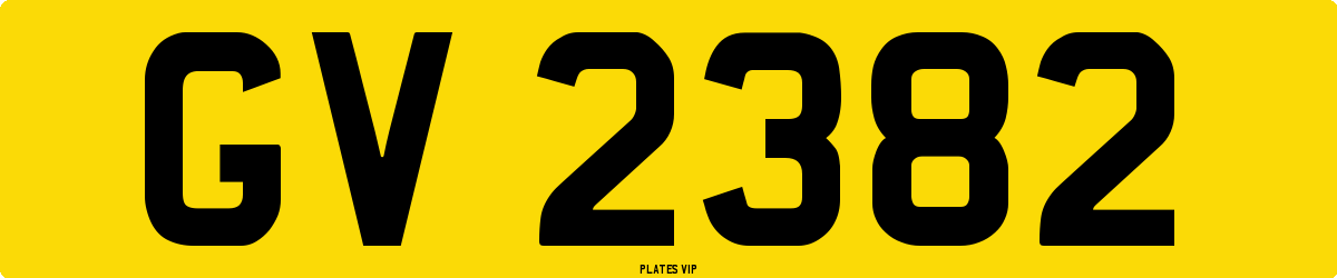 GV 2382 Number Plate