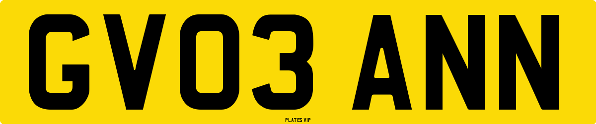 GV03 ANN Number Plate