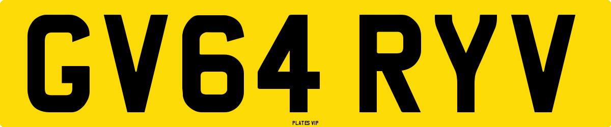 GV64 RYV Number Plate