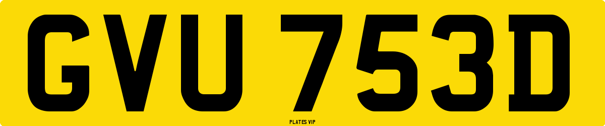 GVU 753D Number Plate