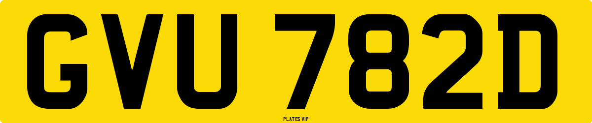 GVU 782D Number Plate