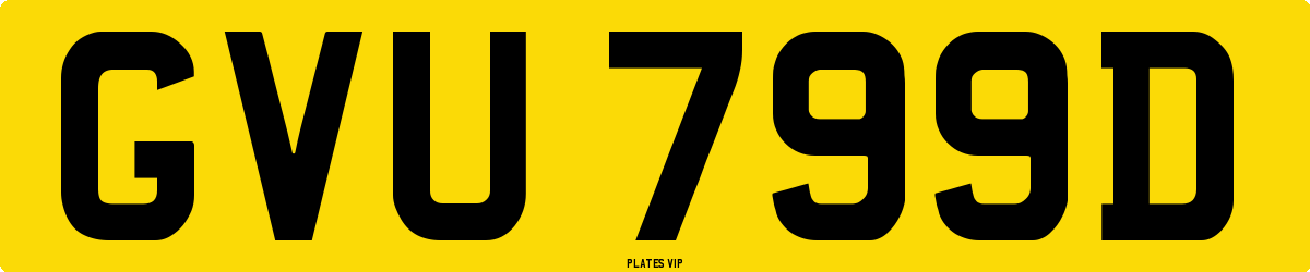 GVU 799D Number Plate