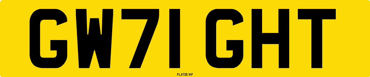 GW71 GHT Number Plate