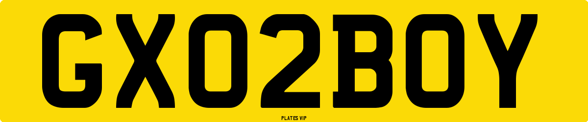 GX 02 BOY Number Plate