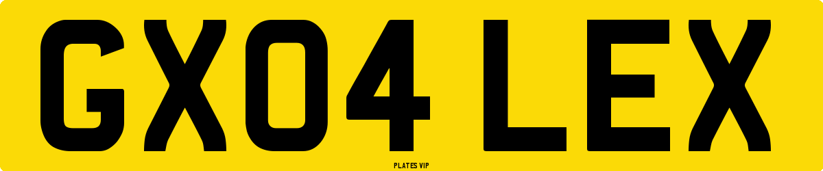 GX04 LEX Number Plate