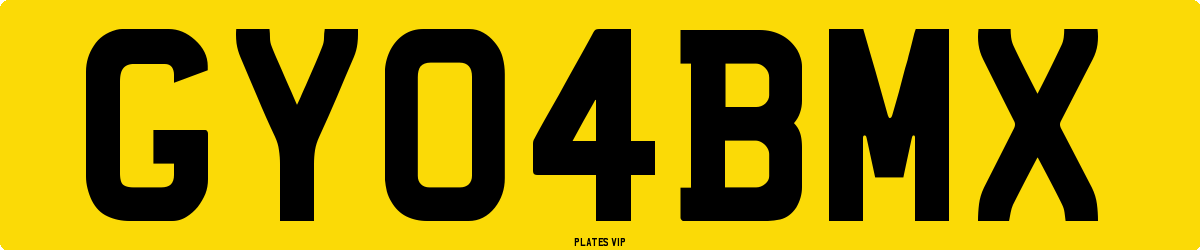 GY 04 BMX Number Plate