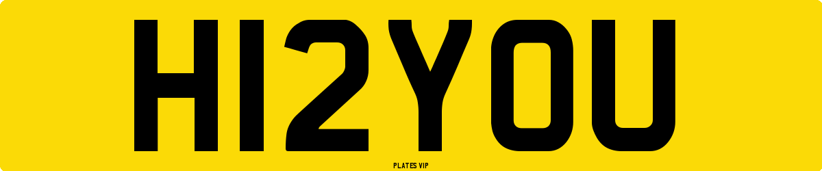 H1 2 YOU Number Plate