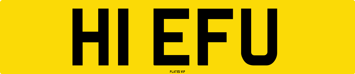 H1 EFU Number Plate