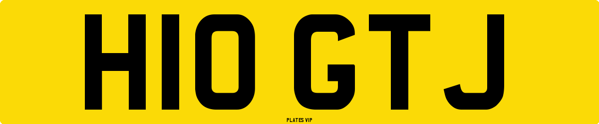 H10 GTJ Number Plate