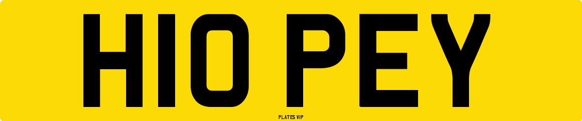 H10 PEY Number Plate