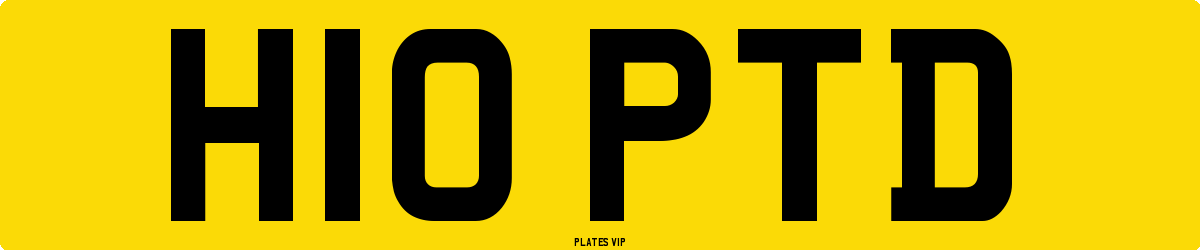 H10 PTD Number Plate