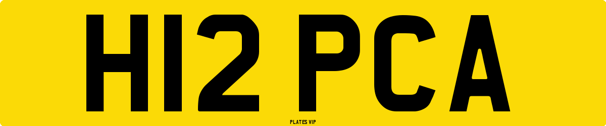 H12 PCA Number Plate