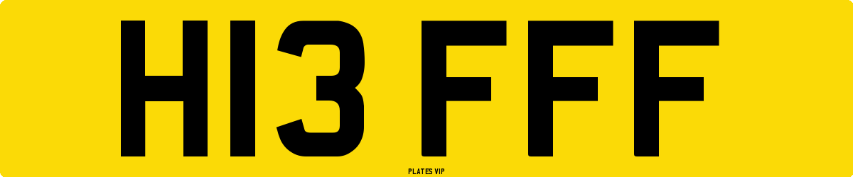 H13 FFF Number Plate