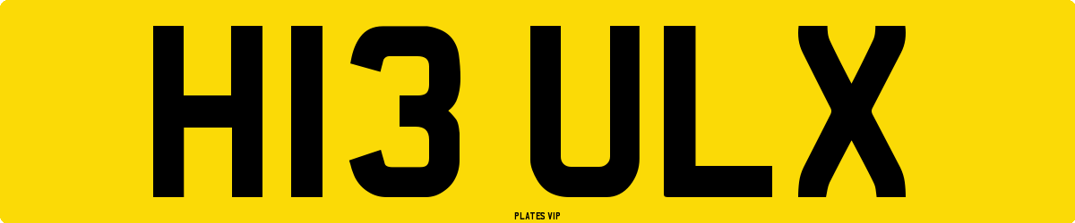 H13 ULX Number Plate