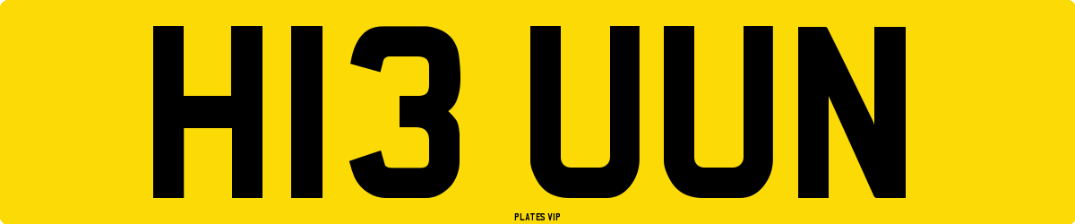 H13 UUN Number Plate