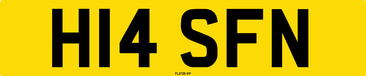 H14 SFN Number Plate