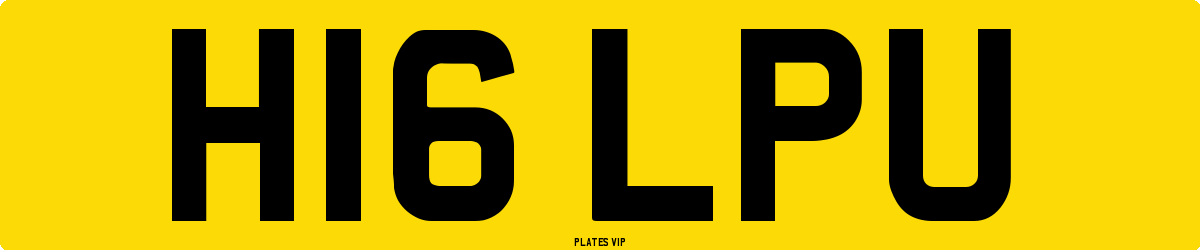 H16 LPU Number Plate