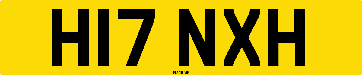 H17 NXH Number Plate