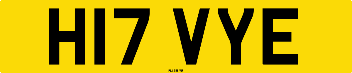 H17 VYE Number Plate