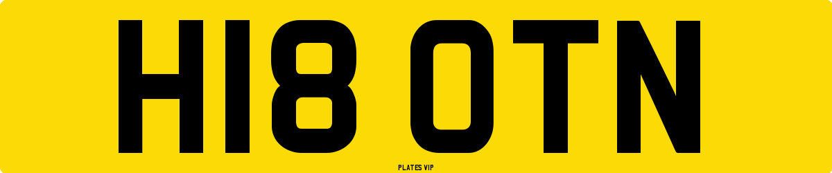 H18 OTN Number Plate
