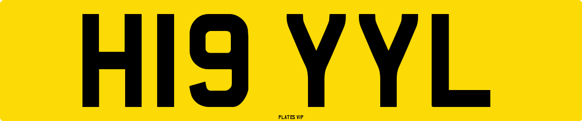 H19 YYL Number Plate