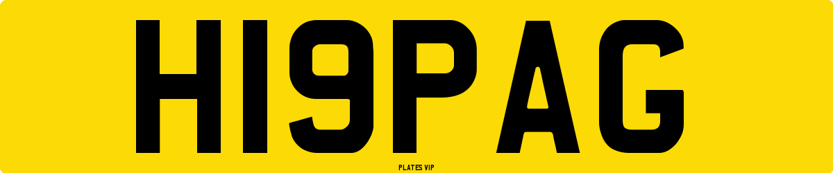 H19PAG Number Plate