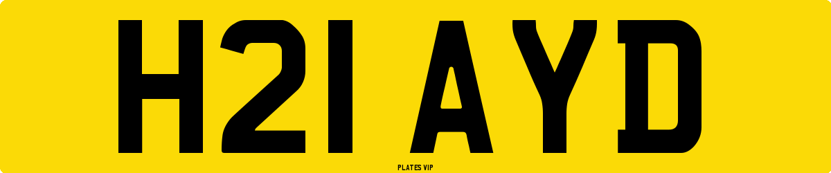 H21 AYD Number Plate