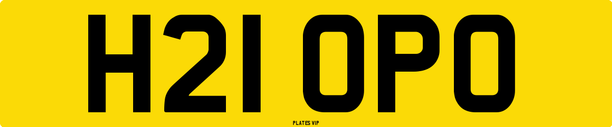 H21 OPO Number Plate
