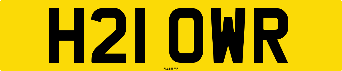 H21 OWR Number Plate