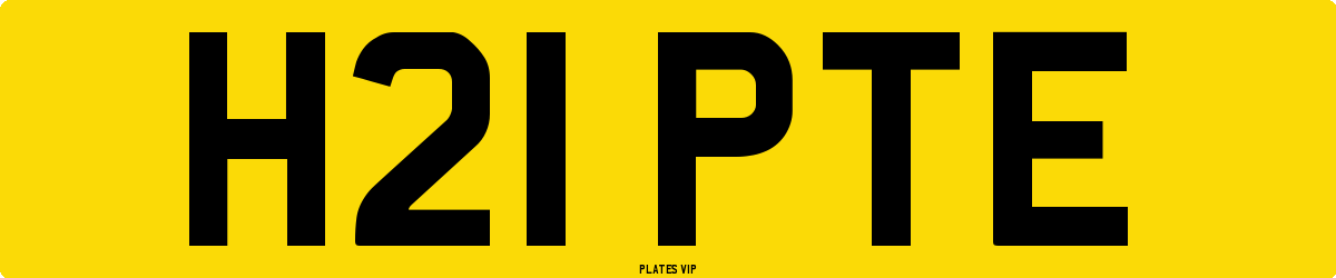 H21 PTE Number Plate