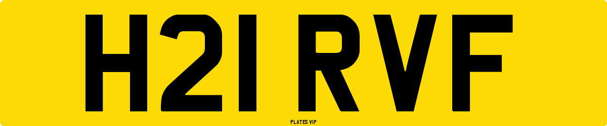 H21 RVF Number Plate
