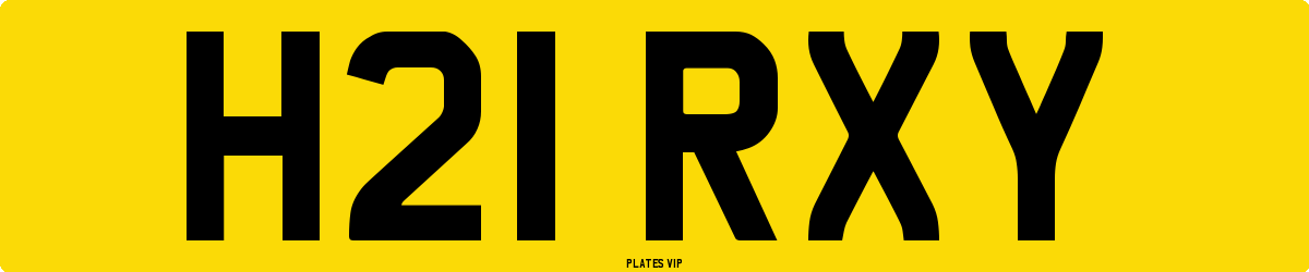H21 RXY Number Plate