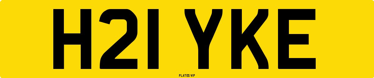 H21 YKE Number Plate