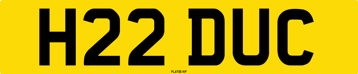 H22 DUC Number Plate
