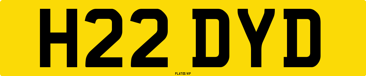 H22 DYD Number Plate