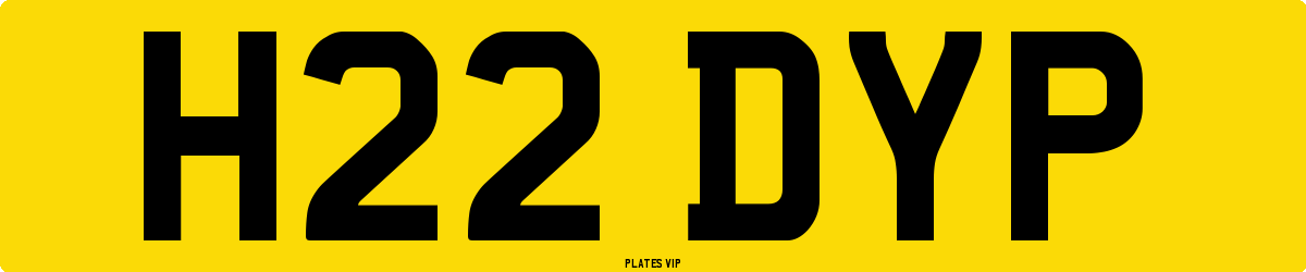 H22 DYP Number Plate