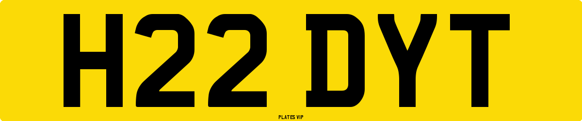 H22 DYT Number Plate