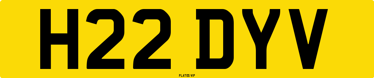 H22 DYV Number Plate
