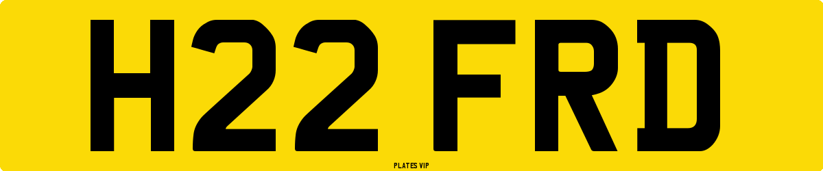 H22 FRD Number Plate