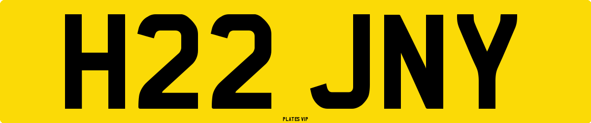 H22 JNY Number Plate