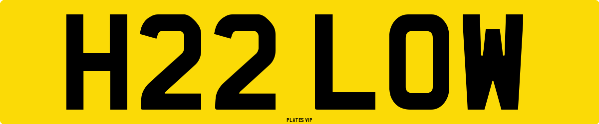 H22 LOW Number Plate